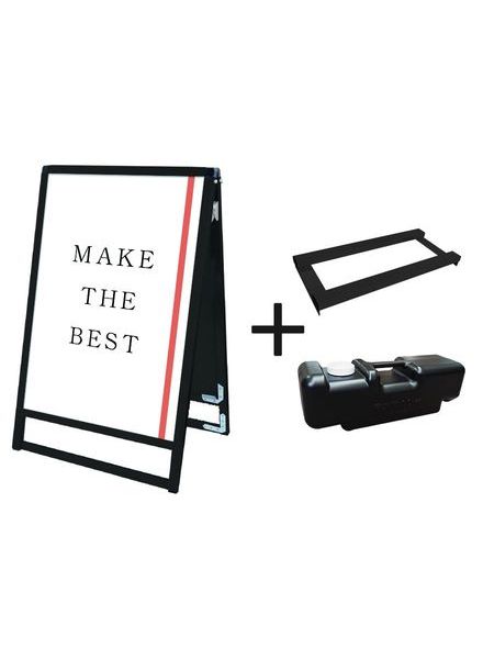 常磐精工 ポスタースタンド ブラックバリウススタンド看板 A1ロウ両面 ウエイトアーム・水タンクセット BVASKAC-A1LR-3SET|【店舗用品】