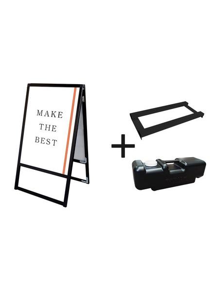 常磐精工 ポスタースタンド ブラックバリウススタンド看板 A1両面 ウエイトアーム・水タンクセット BVASKAC-A1R-3SET|【店舗用品】