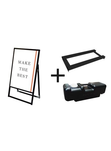 常磐精工 ポスタースタンド ブラックバリウススタンド看板 A2片面 ウエイトアーム・水タンクセット BVASKAC-A2K-3SET|【店舗用品】