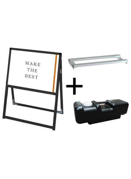 常磐精工 ポスタースタンド ブラックバリウススタンド看板 A2横片面 ウエイトアーム・水タンクセット BVASKAC-A2YK-3SET|【店舗用品】