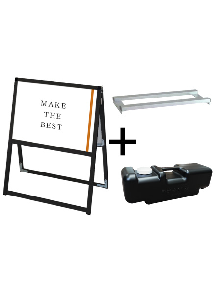 常磐精工 ポスタースタンド ブラックバリウススタンド看板 A2横両面 ウエイトアーム・水タンクセット BVASKAC-A2YR-3SET|【店舗用品】