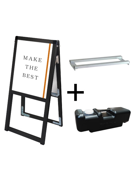 常磐精工 ポスタースタンド ブラックバリウススタンド看板 A3両面 ウエイトアーム・水タンクセット BVASKAC-A3R-3SET|【店舗用品】