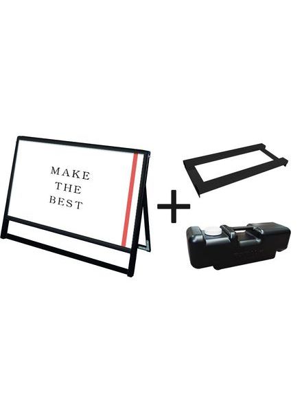 常磐精工 ポスタースタンド ブラックバリウススタンド看板 アクリル B1横ロウ片面 ウエイトアーム・水タンクセット BVASKAC-B1YLK-3SET|【店舗用品】