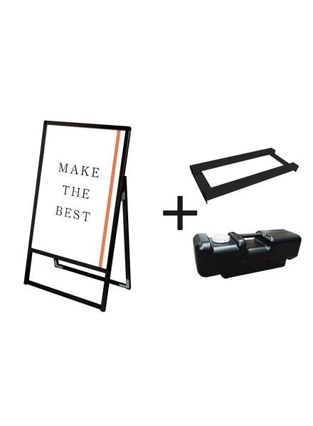 常磐精工 ポスタースタンド ブラックバリウススタンド看板 B2片面 ウエイトアーム・水タンクセット BVASKAC-B2K-3SET|【店舗用品】