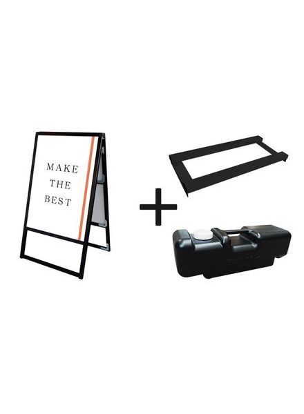 常磐精工 ポスタースタンド ブラックバリウススタンド看板 B2両面 ウエイトアーム・水タンクセット BVASKAC-B2R-3SET|【店舗用品】