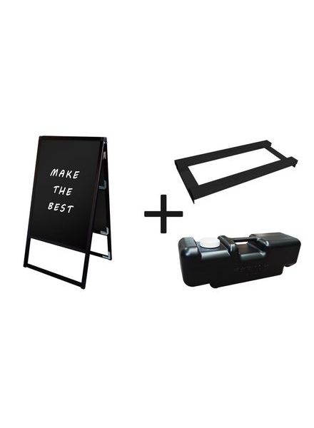 常磐精工 マーカースタンド ブラックバリウススタンド看板 ブラックボード A1両面 ウエイトアーム・水タンクセット BVASKBB-A1R-3SET|【店舗用品】