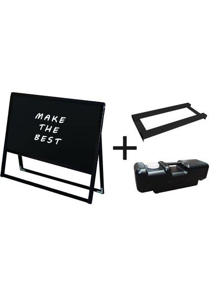 常磐精工 マーカースタンド ブラックバリウススタンド看板 ブラックボード A1横片面 ウエイトアーム・水タンクセット BVASKBB-A1YK-3SET|【店舗用品】