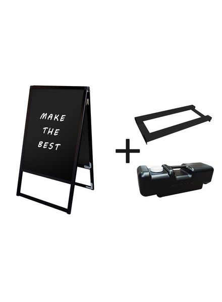 常磐精工 マーカースタンド ブラックバリウススタンド看板 ブラックボード A2両面 ウエイトアーム・水タンクセット BVASKBB-A2R-3SET|【店舗用品】