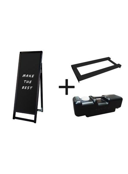 常磐精工 マーカースタンド ブラックバリウススタンド看板 ブラックボード A3縦縦片面 ウエイトアーム・水タンクセット BVASKBB-A3TTK-3SET|【店舗用品】