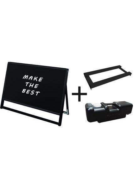 常磐精工 マーカースタンド ブラックバリウススタンド看板 ブラックボード B1横ロウ片面 ウエイトアーム・水タンクセット BVASKBB-B1YLK-3SET|【店舗用品】