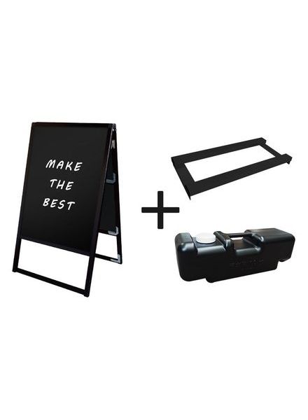 常磐精工 マーカースタンド ブラックバリウススタンド看板 ブラックボード B2両面 ウエイトアーム・水タンクセット BVASKBB-B2R-3SET|【店舗用品】