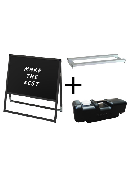 常磐精工 マーカースタンド ブラックバリウススタンド看板 ブラックボード B2横片面 ウエイトアーム・水タンクセット BVASKBB-B2YK-3SET|【店舗用品】