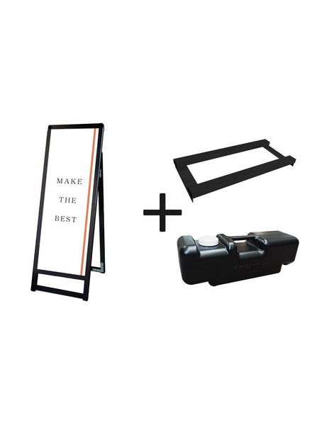 常磐精工 ポスタースタンド ブラックバリウススタンド看板 アクリル A3縦縦ロウ片面 ウエイトアーム・水タンクセット BVASKAC-A3TTLK-3SET|【店舗用品】