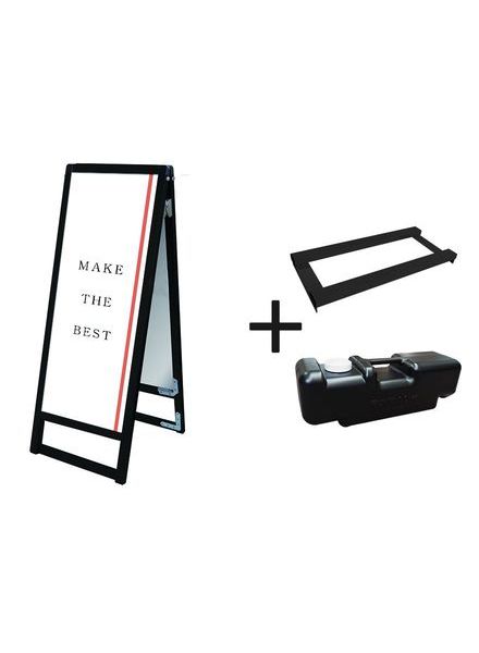 常磐精工 ポスタースタンド ブラックバリウススタンド看板 アクリル A3縦縦ロウ両面 ウエイトアーム・水タンクセット BVASKAC-A3TTLR-3SET|【店舗用品】