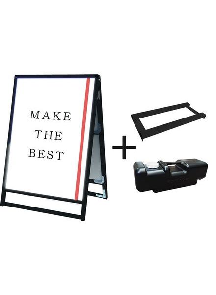 常磐精工 ポスタースタンド ブラックバリウススタンド看板LED A1ロウ両面 ウエイトアーム・水タンクセット BVASKLED-A1LR-3SET|【店舗用品】