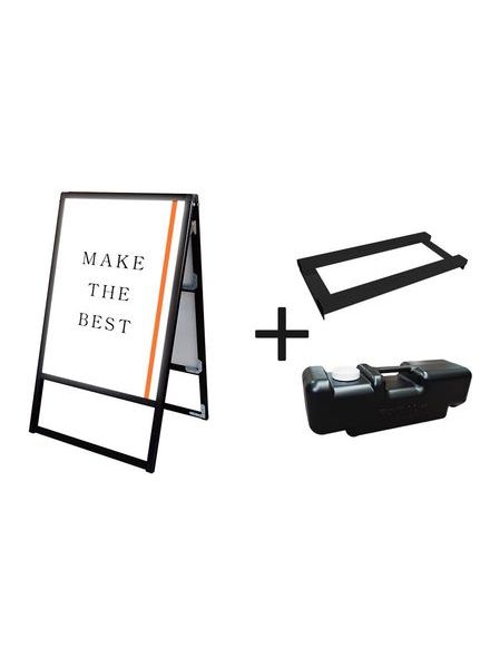 常磐精工 ポスタースタンド ブラックバリウススタンド看板LED B1両面 ウエイトアーム・水タンクセット BVASKLED-B1R-3SET|【店舗用品】
