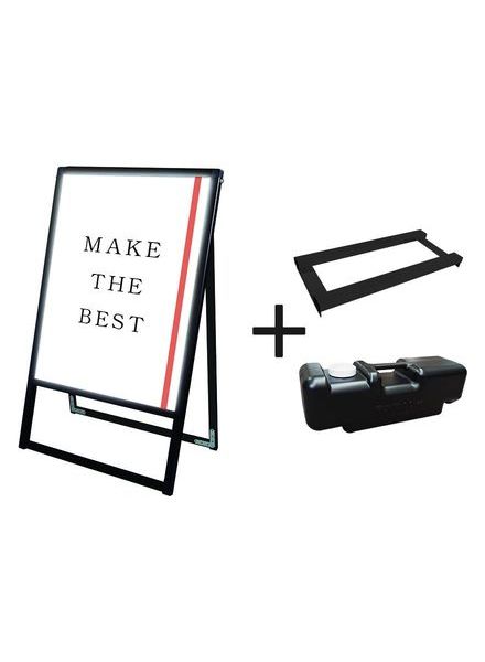 常磐精工 ポスタースタンド ブラックバリウススタンド看板LED B2片面 ウエイトアーム・水タンクセット BVASKLED-B2K-3SET|【店舗用品】