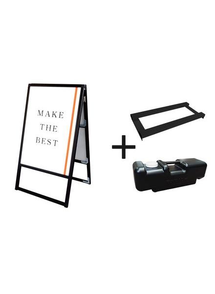 常磐精工 ポスタースタンド ブラックバリウススタンド看板LED B2両面 ウエイトアーム・水タンクセット BVASKLED-B2R-3SET|【店舗用品】