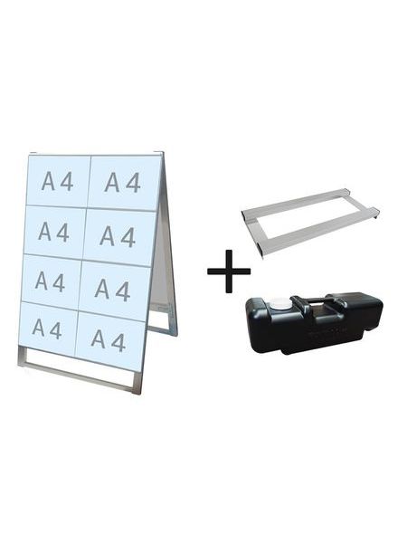 常磐精工 カードケーススタンド看板 A4横16両面 ウエイトアーム・水タンクセット CCSK-A4Y16R-3SET|【店舗用品】