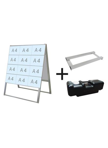 常磐精工 カードケーススタンド看板 A4横24両面ハイ ウエイトアーム・水タンクセット CCSK-A4Y24RH-3SET|【店舗用品】