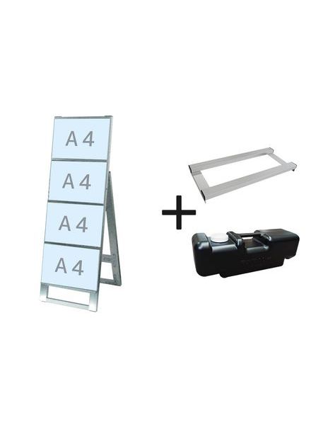 常磐精工 カードケーススタンド看板 A4横4片面 ウエイトアーム・水タンクセット CCSK-A4Y4K-3SET|【店舗用品】