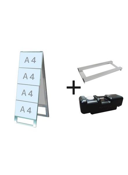 常磐精工 カードケーススタンド看板 A4横8両面 ウエイトアーム・水タンクセット CCSK-A4Y8R-3SET|【店舗用品】