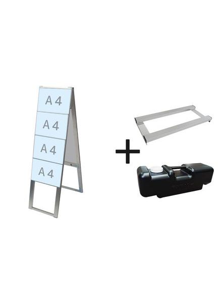 常磐精工 カードケーススタンド看板 A4横8両面ハイ ウエイトアーム・水タンクセット CCSK-A4Y8RH-3SET|【店舗用品】