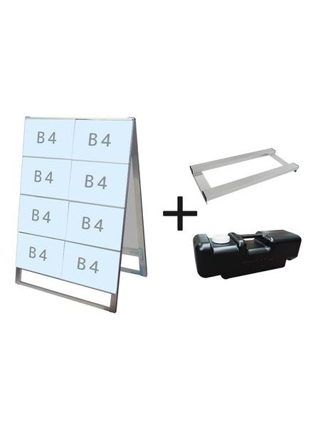 常磐精工 カードケーススタンド看板 B4横16両面 ウエイトアーム・水タンクセット CCSK-B4Y16R-3SET|【店舗用品】