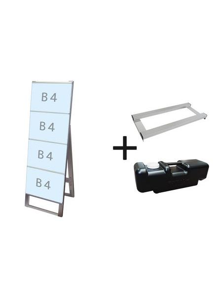 常磐精工 カードケーススタンド看板 B4横4片面 ウエイトアーム・水タンクセット CCSK-B4Y4K-3SET|【店舗用品】