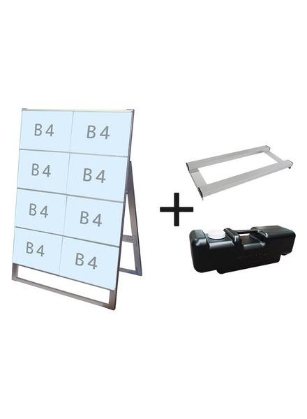 常磐精工 カードケーススタンド看板 B4横8片面 ウエイトアーム・水タンクセット CCSK-B4Y8K-3SET|【店舗用品】