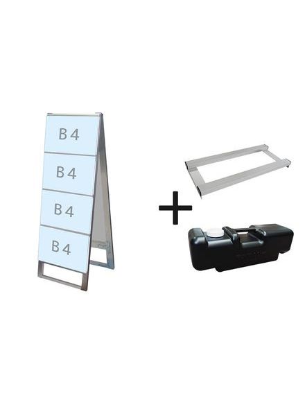 常磐精工 カードケーススタンド看板 B4横8両面 ウエイトアーム・水タンクセット CCSK-B4Y8R-3SET|【店舗用品】