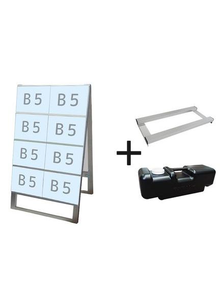 常磐精工 カードケーススタンド看板 B5横16両面 ウエイトアーム・水タンクセット CCSK-B5Y16R-3SET|【店舗用品】