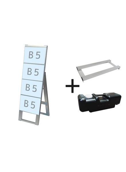 常磐精工 カードケーススタンド看板 B5横4片面 ウエイトアーム・水タンクセット CCSK-B5Y4K-3SET|【店舗用品】