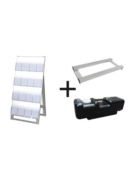 常磐精工 ディスプレイスタンド ケーススタンド看板 450幅4段片面 ウエイトアーム・水タンクセット CSK-450X4K-3SET|【店舗用品】