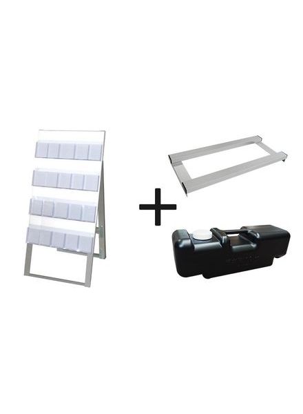 常磐精工 ディスプレイスタンド ケーススタンド看板 600幅4段片面ハイ ウエイトアーム・水タンクセット CSK-600X4KH-3SET|【店舗用品】