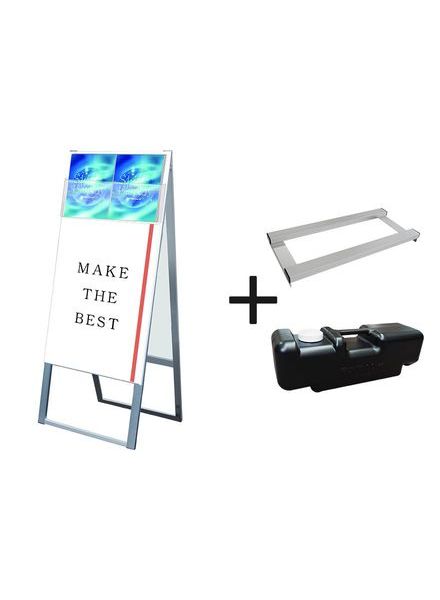 常磐精工 ポスタースタンド カタログケーススタンド看板 Dタイプ B2両面 ウエイトアーム・水タンクセット KCSKD-B2R-3SET|【店舗用品】