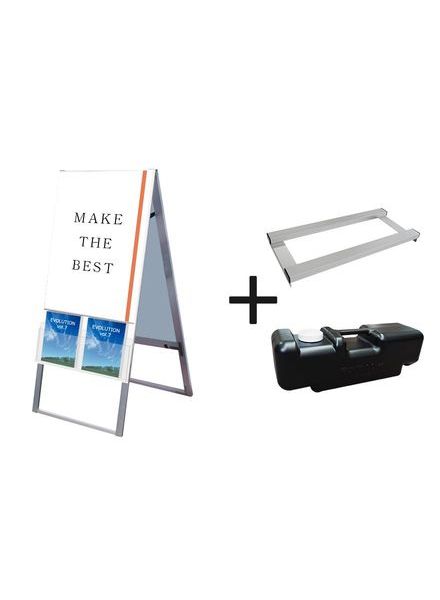 常磐精工 ポスタースタンド カタログケーススタンド看板 Uタイプ A1両面 ウエイトアーム・水タンクセット KCSKU-A1R-3SET|【店舗用品】
