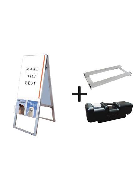 常磐精工 ポスタースタンド カタログケーススタンド看板 Uタイプ A2両面 ウエイトアーム・水タンクセット KCSKU-A2R-3SET|【店舗用品】