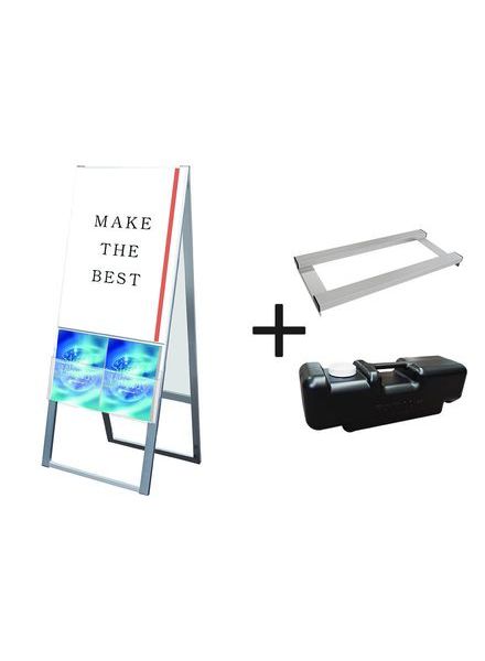 常磐精工 ポスタースタンド カタログケーススタンド看板 Uタイプ B2両面 ウエイトアーム・水タンクセット KCSKU-B2R-3SET|【店舗用品】