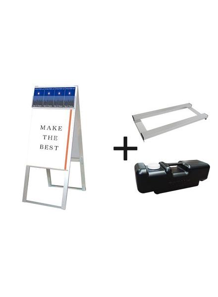 常磐精工 ポスタースタンド パンフレットケーススタンド看板 Dタイプ A2両面 ウエイトアーム・水タンクセット PCSKD-A2R-3SET|【店舗用品】