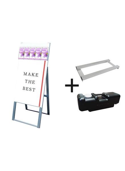 常磐精工 ポスタースタンド パンフレットケーススタンド看板 Dタイプ B2片面 ウエイトアーム・水タンクセット PCSKD-B2K-3SET|【店舗用品】