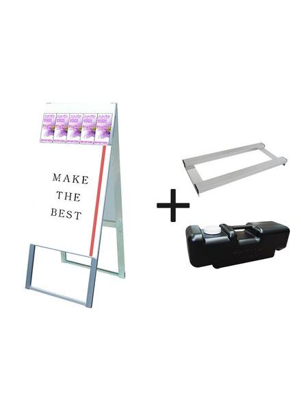 常磐精工 ポスタースタンド パンフレットケーススタンド看板 Dタイプ B2両面 ウエイトアーム・水タンクセット PCSKD-B2R-3SET|【店舗用品】