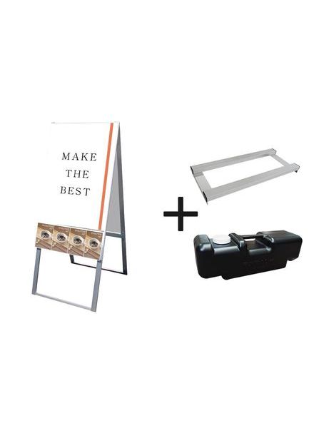 常磐精工 ポスタースタンド パンフレットケーススタンド看板 Uタイプ A1両面 ウエイトアーム・水タンクセット PCSKU-A1R-3SET|【店舗用品】