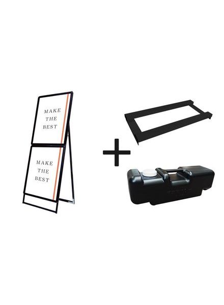 常磐精工 ポスタースタンド ポスターグリップスタンド看板コンビ(屋外用) A1A1片面ブラック ウエイトアーム・水タンクセット PGSKC-A1A1KB-G-3SET|【店舗用品】