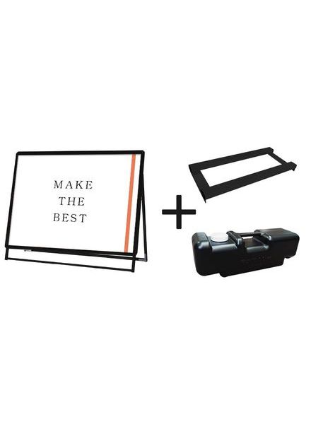 常磐精工 ポスタースタンド ポスターグリップスタンド看板 屋外用 A0横ロウ片面ブラック ウエイトアーム・水タンクセット PGSK-A0YLKB-G-3SET|【店舗用品】