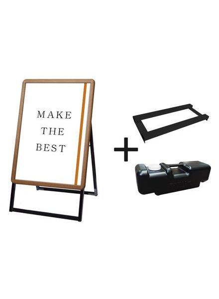 常磐精工 ポスタースタンド ポスターグリップスタンド看板 屋内用 A1 片面 木目 ウエイトアーム・水タンクセット PGSK-A1KM-3SET|【店舗用品】