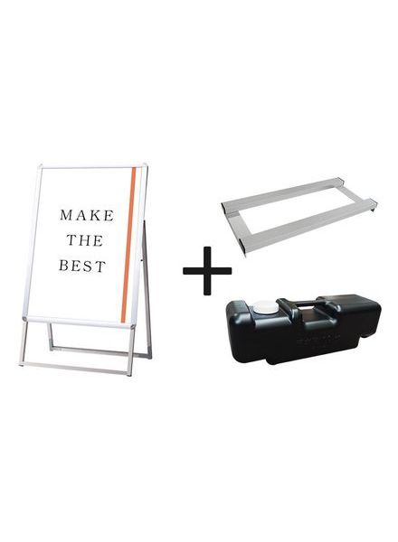 常磐精工 ポスタースタンド ポスターグリップスタンド看板 屋外用 A1片面シルバー ウエイトアーム・水タンクセット PGSK-A1KS-G-3SET|【店舗用品】
