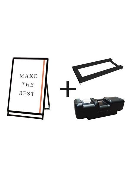 常磐精工 ポスタースタンド ポスターグリップスタンド看板 屋外用 A1ロウ片面ブラック ウエイトアーム・水タンクセット PGSK-A1LKB-G-3SET|【店舗用品】