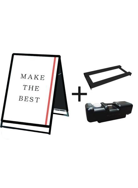 常磐精工 ポスタースタンド ポスターグリップスタンド看板 屋内用 A1ロウ両面ブラック ウエイトアーム・水タンクセット PGSK-A1LRB-3SET|【店舗用品】