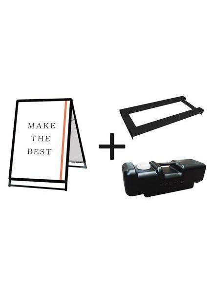 常磐精工 ポスタースタンド ポスターグリップスタンド看板 屋外用 A1ロウ両面ブラック ウエイトアーム・水タンクセット PGSK-A1LRB-G-3SET|【店舗用品】